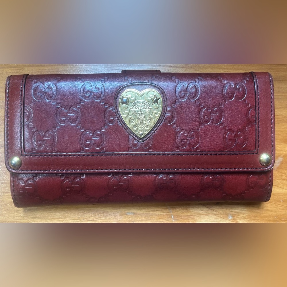 Gucci Babouska Continental Heart Crest BiFold Wallet